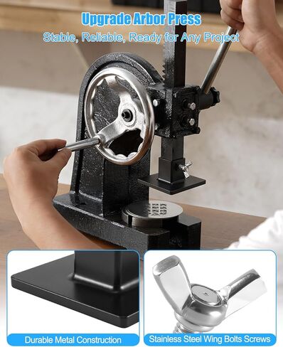 Hand Press Accessory Attachment Foot Compatible with Arbor Press, Metal Platen Stamping Press, with Thumb Screw for Square Ram, Wide Stable Platform Leather Stamping Cutting Tool in Saudi Arabia