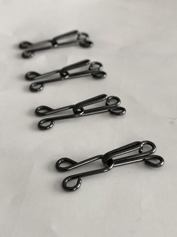4 x Extra Large Heavy Duty Gunmetal Black Charcoal Metal Rustproof Oversize Hooks & Eye Sewing Closure for Fur Coat Jacket Cape Stole Bracelet Jewelry Books Crafts in Kuwait