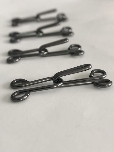 4 x Extra Large Heavy Duty Gunmetal Black Charcoal Metal Rustproof Oversize Hooks & Eye Sewing Closure for Fur Coat Jacket Cape Stole Bracelet Jewelry Books Crafts in Kuwait