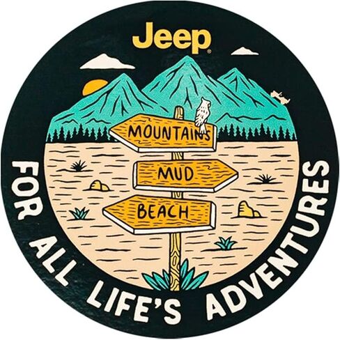 Jeep for All Life's Adventures Vinyl Sticker (4" Circle) in Saudi Arabia