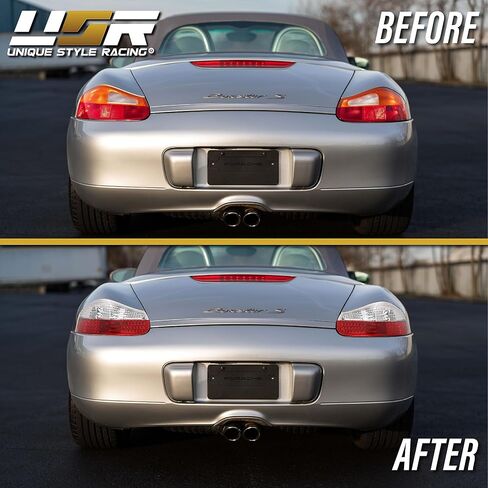 DEPO 986 LED Tail Lights - (UPGRADE) Rear LED Taillights Stop Brake Turn Signal Lamps Set (Left + Right) Compatible with 1997-2004 Porsche Boxster 986 Roadster Base and S (Red/Clear Lens) in Kuwait