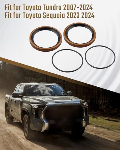Rear Wheel Hub Bearing Seal and O Ring Kit Fit for Toyota Tundra 2007-2024/ Sequoia 2023-2024, Replace 90310-A0004 90310-63001, 2PCS in Kuwait