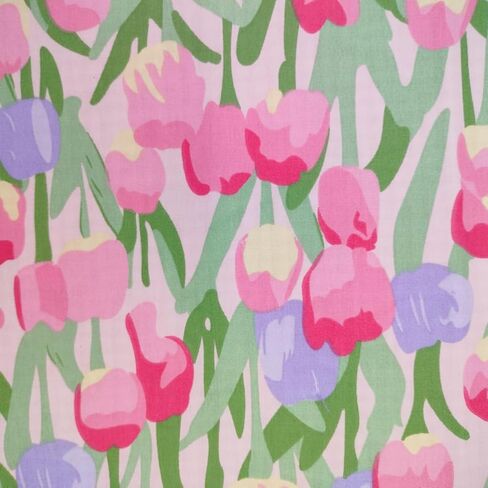 6 Pieces 16 * 20 in Twill Fabric, Tulip Floral Print Precut Patchwork Fabric, for DIY Quilting, Sewing & Home Decor in Kuwait