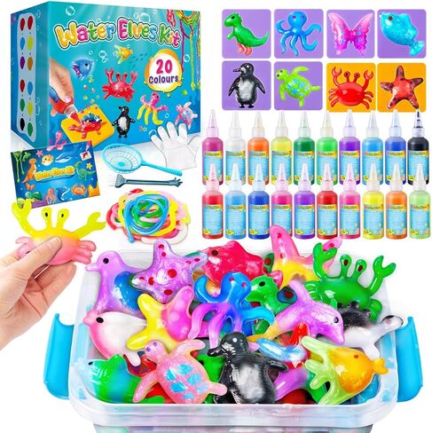 JOPSHEEN Magic Water Elf Toy Kit - 20 Colors for Kids DIY Water Pets - Squishies Maker Crafts Birthday Gifts for Boys and Girls in Saudi Arabia