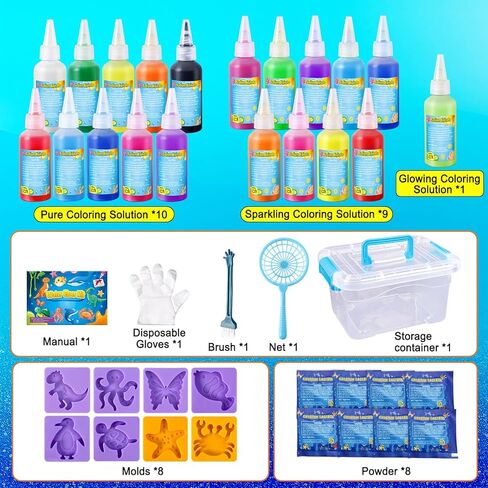 JOPSHEEN Magic Water Elf Toy Kit - 20 Colors for Kids DIY Water Pets - Squishies Maker Crafts Birthday Gifts for Boys and Girls in Saudi Arabia