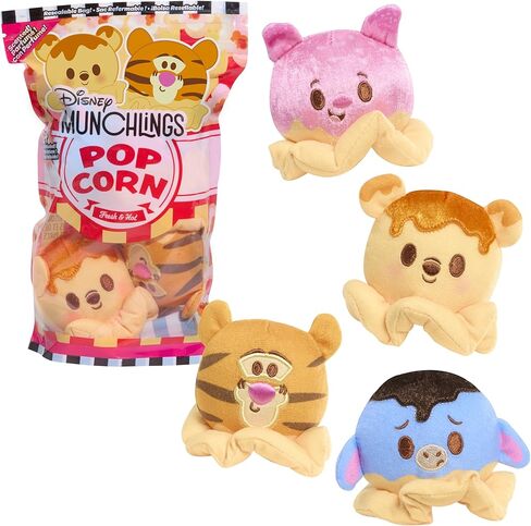 Disney Munchlings Snack Pack Plush Fresh & Hot Popcorn, Collectible Munchlings Plush, for Boys and Girls, Ages 2 and Up, Kids Toys for Ages 2 Up by Just Play in Kuwait