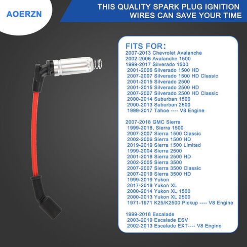 8Pcs High Performance Spark Plug Ignition Wires, Premium Set, Fits for 2000-2009 GMC Chevy V8 in Saudi Arabia