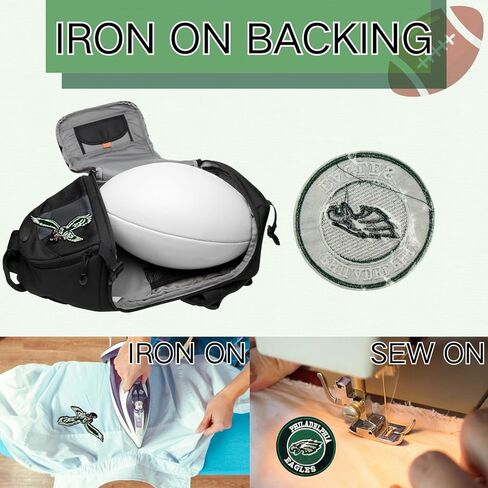 6 Pcs Cool Rugby Embroidery Patches Football Sports Fans Embroidered Badges Team Logo Patch for Sew On/Iron On Fabric Stickers Applique for Clothes, Backpacks,Hat,Jeans,Sportswear,Eagles in Saudi Arabia