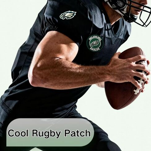 6 Pcs Cool Rugby Embroidery Patches Football Sports Fans Embroidered Badges Team Logo Patch for Sew On/Iron On Fabric Stickers Applique for Clothes, Backpacks,Hat,Jeans,Sportswear,Eagles in Saudi Arabia