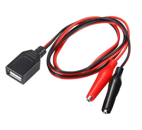 2 قطعة USB أنثى إلى التمساح كليب محول كابل التمساح كليب الطائر التحقيق إلى USB الذكور والإناث اختبار Wre 24AWG محول الأحمر والأسود سلك التمساح كليب كابل لاختبار الدائرة in Kuwait