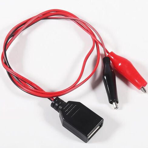 2 قطعة USB أنثى إلى التمساح كليب محول كابل التمساح كليب الطائر التحقيق إلى USB الذكور والإناث اختبار Wre 24AWG محول الأحمر والأسود سلك التمساح كليب كابل لاختبار الدائرة in Kuwait