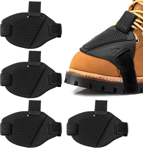 4 PCS Motorcycle Shift Pad, Anti-Slip Rubber Motorbike Boot Protective Cover with Elastic Strap, Adjustable Soft Shoe Boot Protector Gear Shifter Guard for Men Women in Saudi Arabia
