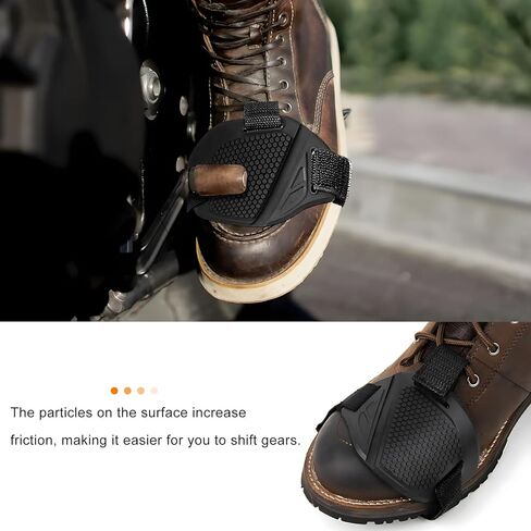 4 PCS Motorcycle Shift Pad, Anti-Slip Rubber Motorbike Boot Protective Cover with Elastic Strap, Adjustable Soft Shoe Boot Protector Gear Shifter Guard for Men Women in Saudi Arabia