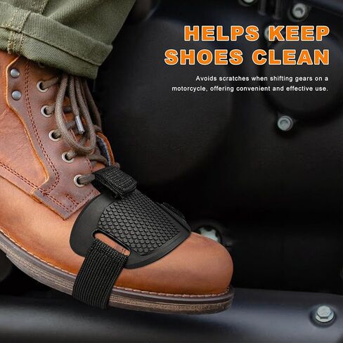 4 PCS Motorcycle Shift Pad, Anti-Slip Rubber Motorbike Boot Protective Cover with Elastic Strap, Adjustable Soft Shoe Boot Protector Gear Shifter Guard for Men Women in Saudi Arabia