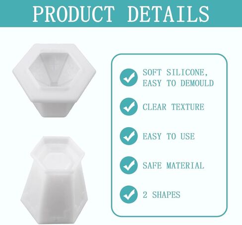 Storage Box Resin Mold with Lid, White Hexagon Design Molds, Jewelry Box Molds, Handmade Resin Art Decorations, Aromatherapy, Home Sculpture Decoration (Hexagon) in Kuwait