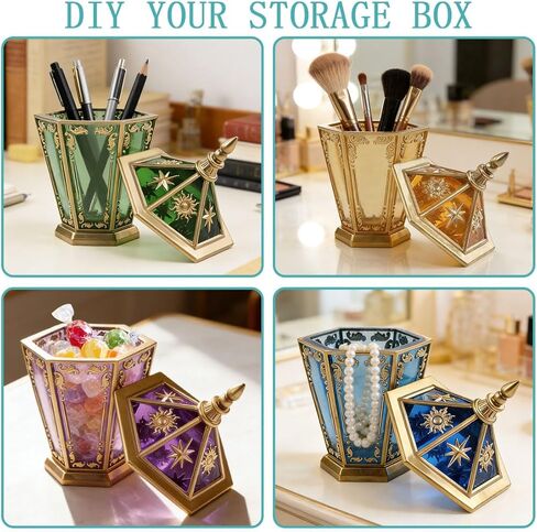 Storage Box Resin Mold with Lid, White Hexagon Design Molds, Jewelry Box Molds, Handmade Resin Art Decorations, Aromatherapy, Home Sculpture Decoration (Hexagon) in Kuwait