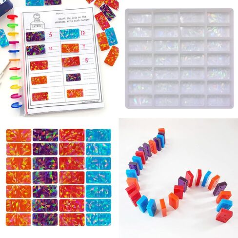Flexible Silicone Mold Dominos Epoxy Resin Mold for Scented Gypsum Ornaments Jewelry Making Home Decoration in Saudi Arabia