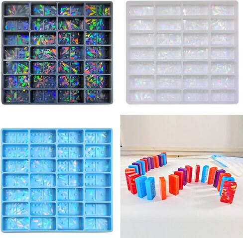 Flexible Silicone Mold Dominos Epoxy Resin Mold for Scented Gypsum Ornaments Jewelry Making Home Decoration in Saudi Arabia