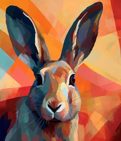ZMHZMY Paint by Numbers Kit for Adults,Rabbit Bunny Graffiti,Paintings for Home Toys and Games,40x50cm Without Frame in Kuwait
