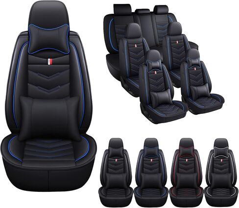 7 Seats Car Seat Covers for Ford Explorer 2012-2026, Premium Nappa Leather, Waterproof Durable Car Seat Cover, Anti-Slip & Wear-Resistant Car Seat Cover Full Set (Standard, Black White) in Saudi Arabia