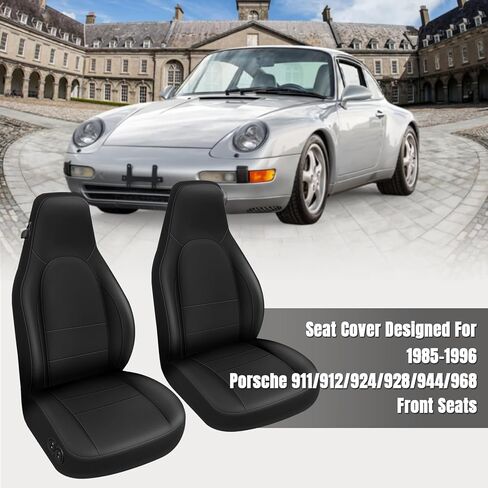 SAPUBK Custom-Fit Front Seat Covers Replacement for Porsche 1985-1996 911 912 924 928 944 968, Driver and Passenger Premium Leather with Composite Soft Foam Lining Seat Cover in Kuwait