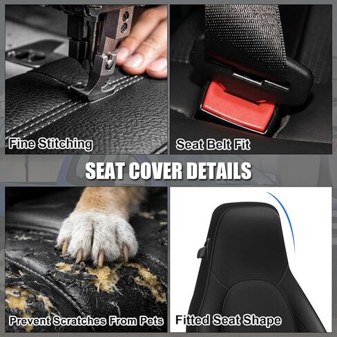 SAPUBK Custom-Fit Front Seat Covers Replacement for Porsche 1985-1996 911 912 924 928 944 968, Driver and Passenger Premium Leather with Composite Soft Foam Lining Seat Cover in Kuwait