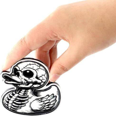 2PCS Skeleton Rubber Duck Car Emblem Funny Sticker Creepy Quirky Gothic Decal 3D Badge Waterproof Vinyl Emblem for Car, Truck, Motorcycle, Helmet (Black) in Saudi Arabia