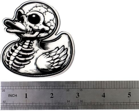 2PCS Skeleton Rubber Duck Car Emblem Funny Sticker Creepy Quirky Gothic Decal 3D Badge Waterproof Vinyl Emblem for Car, Truck, Motorcycle, Helmet (Black) in Saudi Arabia