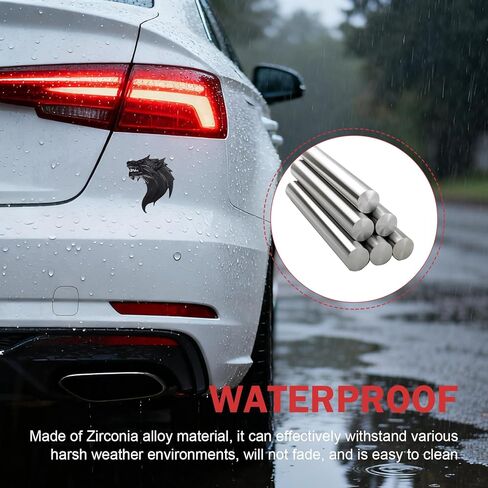 2 PCS Car Wolf Head Decals, 3D Personalized Beast Decoration Emblem, Water and Rust Proof Sticker for Body Window Trunk Tailgate Bumper Tail, Self-adhesive Protective Exterior Badge (Black) in Saudi Arabia