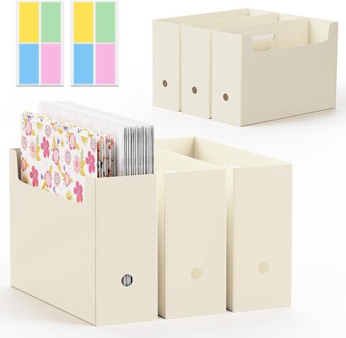 12x12 Scrapbook Paper Storage Organizer, 6 Pack Foldable Paper Storage Holder with Sticky Index Tabs, Scrapbook Organizer for Craft Paper, Files, Vinyl Sheets, Cardstock, Magazines, Documents, Yellow in Saudi Arabia