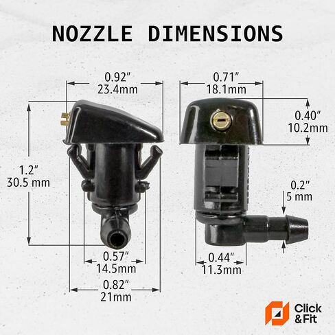 Adjustable Windshield Washer Nozzles compatible with Mercury Milan 2006-2012, Ford Fusion, Lincoln MKZ - Wiper water spray jets replaces 8E5Z17603A, Click&Fit 2-pcs in Kuwait