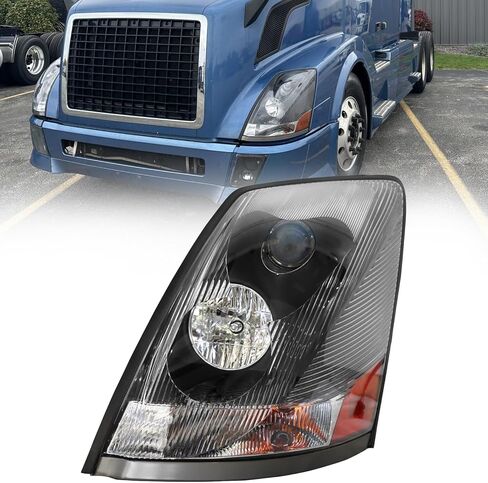 Right/Passenger Side Headlights Fit for 2004-2018 Volvo VNL VNM 2004-2015 Volvo VN, Halogen Headlamp Headlights Black House (Right/passenger side) in Saudi Arabia