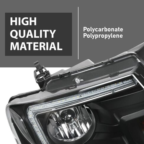 LED DRL Headlights Assembly w/Bulb Fit 2004-2008 Ford F150/2006-2008 Lincoln Mark LT Headlamps(NOT Fit 2004 F150 Heritage/Flareside Beds) Clear Lens Black Housing Clear Reflector Faros para Ford F150 in Kuwait