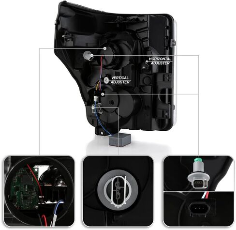 ACANII - For 2011-2016 Ford F250 F350 SuperDuty Black LED Sequential Signal Full LED Projector Headlights Set Left+Right in Kuwait