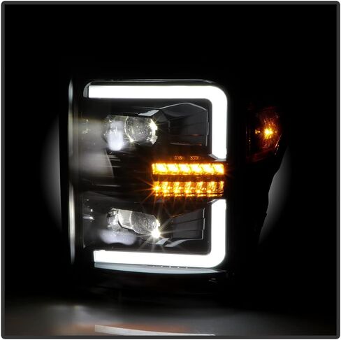 ACANII - For 2011-2016 Ford F250 F350 SuperDuty Black LED Sequential Signal Full LED Projector Headlights Set Left+Right in Kuwait