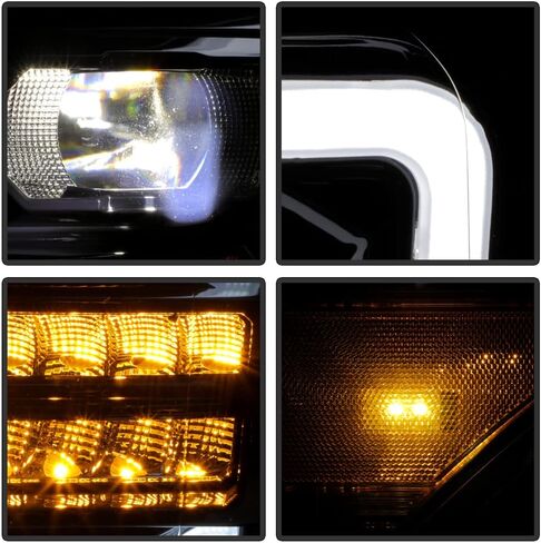 ACANII - For 2011-2016 Ford F250 F350 SuperDuty Black LED Sequential Signal Full LED Projector Headlights Set Left+Right in Kuwait