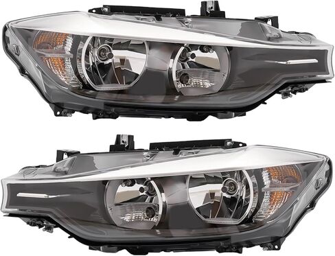 LOYALHEARTDY For 2012 2013 2014 2015BMW 320i/325i/328i Halogen Headlight Assembly w/Bulbs, Left Driver and Right Passenger Side Front Headlight Headlamp Chrome Housing |63117338710 63117338709 |LH+RH in Saudi Arabia