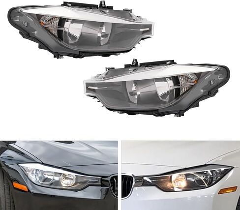 LOYALHEARTDY For 2012 2013 2014 2015BMW 320i/325i/328i Halogen Headlight Assembly w/Bulbs, Left Driver and Right Passenger Side Front Headlight Headlamp Chrome Housing |63117338710 63117338709 |LH+RH in Saudi Arabia