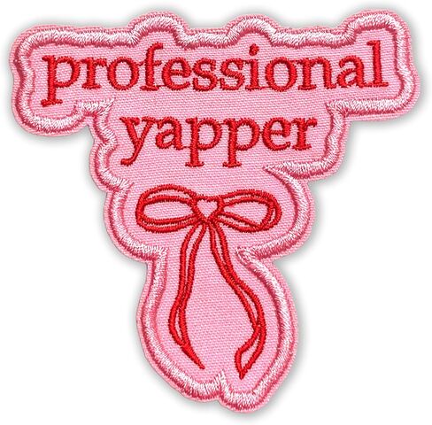 Professional Yapper Patch 3 Inches Funny Bow Cute, Speech Therapy, Quote Yapping, Embroidered Hook and Loop Patches for Bags Vest Dog Harness, Tactical Military, DIY Accessories Friend Mom Dad Gifts in Kuwait