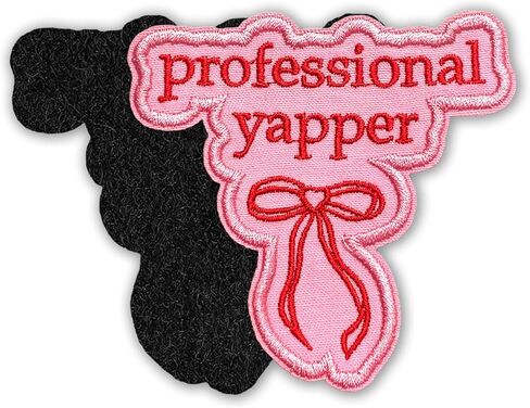 Professional Yapper Patch 3 Inches Funny Bow Cute, Speech Therapy, Quote Yapping, Embroidered Hook and Loop Patches for Bags Vest Dog Harness, Tactical Military, DIY Accessories Friend Mom Dad Gifts in Kuwait