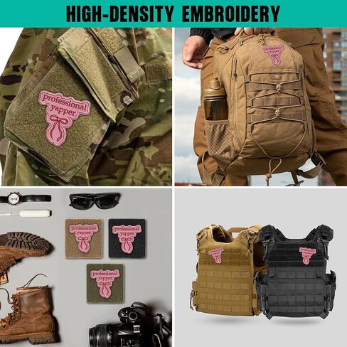 Professional Yapper Patch 3 Inches Funny Bow Cute, Speech Therapy, Quote Yapping, Embroidered Hook and Loop Patches for Bags Vest Dog Harness, Tactical Military, DIY Accessories Friend Mom Dad Gifts in Kuwait