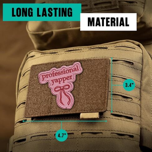 Professional Yapper Patch 3 Inches Funny Bow Cute, Speech Therapy, Quote Yapping, Embroidered Hook and Loop Patches for Bags Vest Dog Harness, Tactical Military, DIY Accessories Friend Mom Dad Gifts in Kuwait