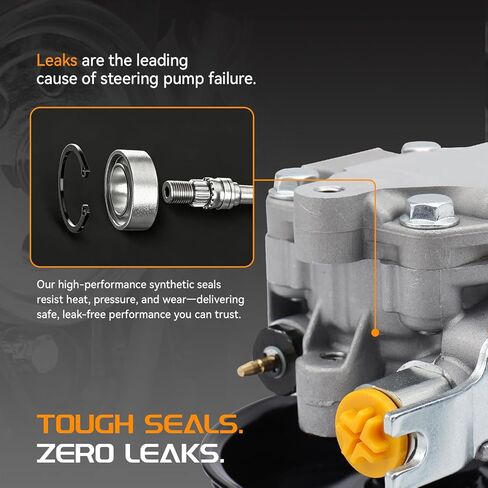 Power Steering Pump with Pulley Compatible with Hyundai Sonata 2006 2007 2008 2009 2010 2.4L, Replace# 571003K000 in Kuwait