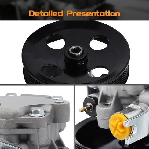 Power Steering Pump with Pulley Compatible with Hyundai Sonata 2006 2007 2008 2009 2010 2.4L, Replace# 571003K000 in Kuwait