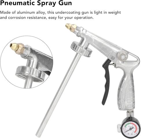 Tyenaza Air Undercoating Spray Gun, Aluminum Alloy Adjustable Pressure Undercoating Gun, Rubberized Undercoat, Chip Guard Paint for Automotive Protection in Kuwait