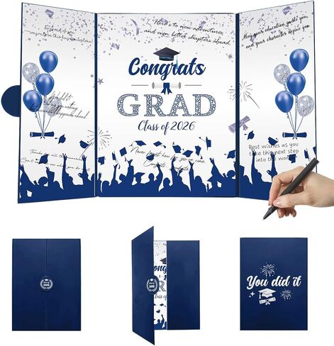 2026 Graduation Guest Book Alternative Signature Certificate Graduation Party Supplies, Black Blue Class of 2026 Graduation Party Supplies Guest Book for College High School Unique Graduation Present in Saudi Arabia