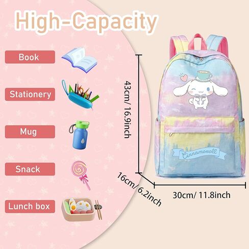 Roffatide Anime Cinnamoroll Print Casual Backpack Big Ear Dog Laptop Backpack in Kuwait