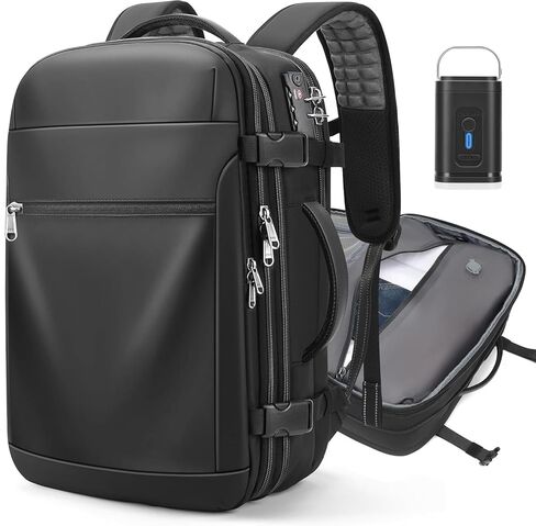 Vacuum Backpack Travel, Vacuum Seal Compression Travel Backpack with Pump, Laptop Compartment, 60L Expandable Water Resistant Business Carry-On Backpack Gifts for Men Black in Saudi Arabia