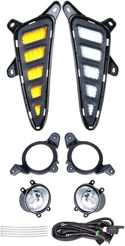 Astra Depot متوافق مع Toyota C-HR CHR 2016-2019 DRL LED ضوء النهار الجري مصباح الضباب إشارة الانعطاف مع لمبة in Saudi Arabia