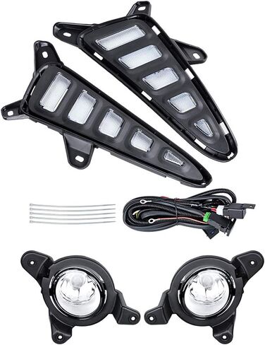 Astra Depot متوافق مع Toyota C-HR CHR 2016-2019 DRL LED ضوء النهار الجري مصباح الضباب إشارة الانعطاف مع لمبة in Saudi Arabia